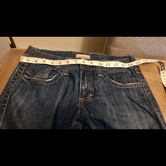 VIGOSS MAKE LOVE NOT WAR JEANS 28 $65 NEW - Picture 6 of 13